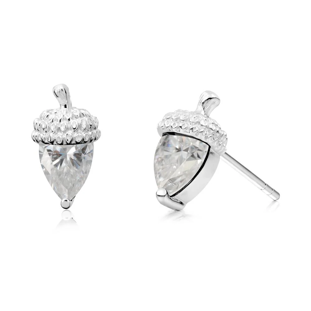 Moissanite Acorn Earrings - Image 6
