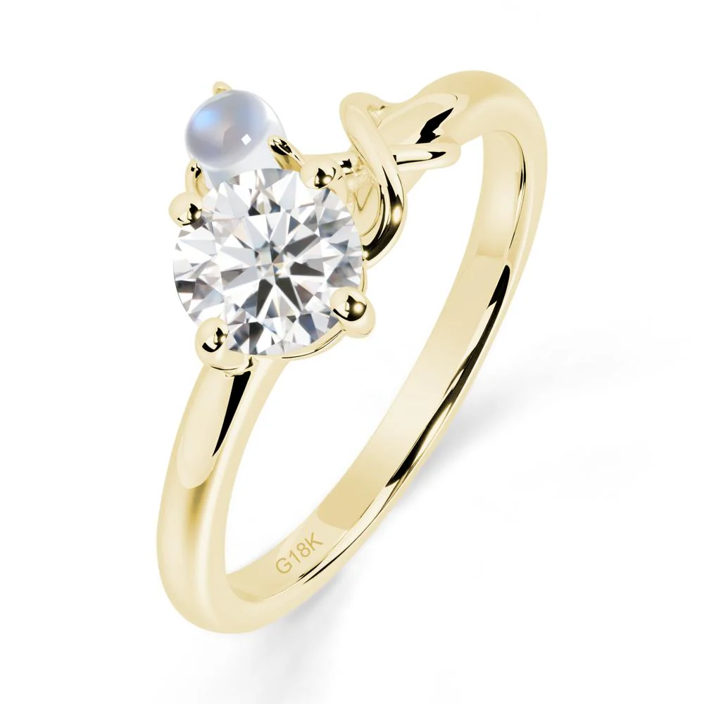 Moissanite and Moonstone Infinity Knot Ring - Image 3