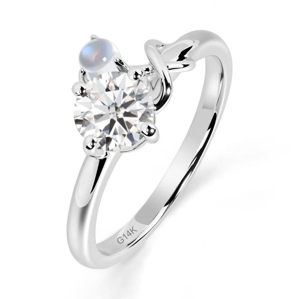Moissanite and Moonstone Infinity Knot Ring - Image 6