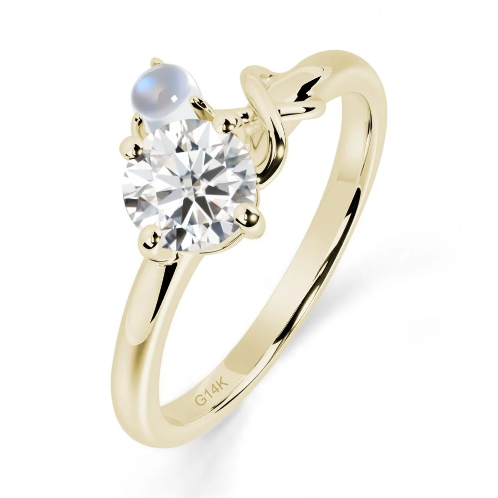 Moissanite and Moonstone Infinity Knot Ring - Image 9