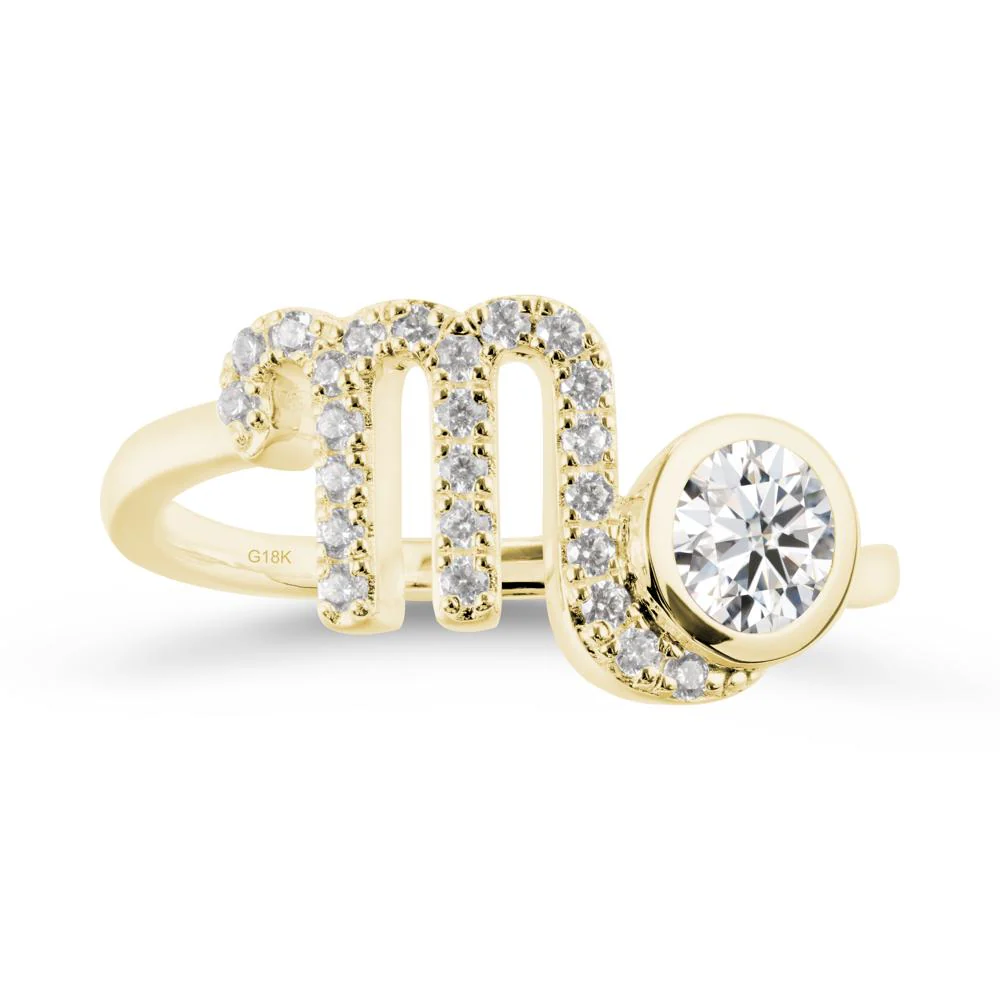 Moissanite Bypass Scorpio Zodiac Ring-Resourceful & Brave - Image 6