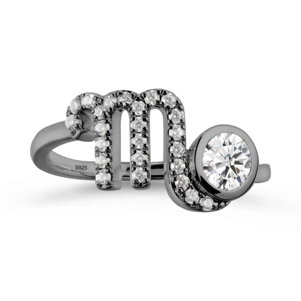 Moissanite Bypass Scorpio Zodiac Ring-Resourceful & Brave - Image 7