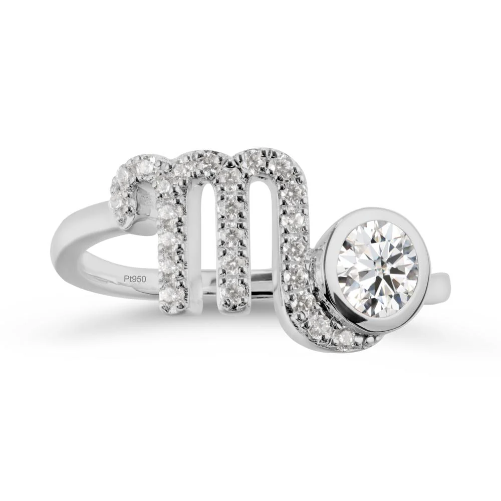 Moissanite Bypass Scorpio Zodiac Ring-Resourceful & Brave - Image 8