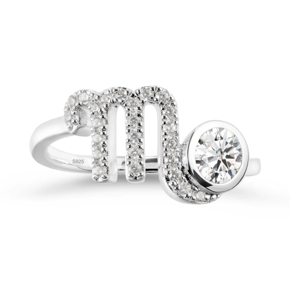 Moissanite Bypass Scorpio Zodiac Ring-Resourceful & Brave - Image 9