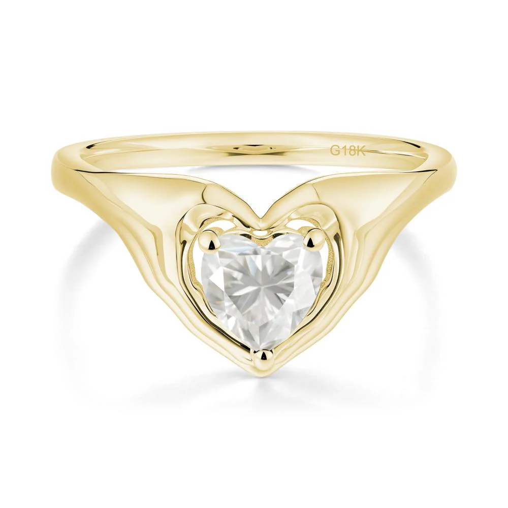 Moissanite Claddagh Promise Ring - Image 6