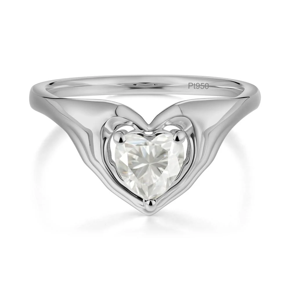 Moissanite Claddagh Promise Ring - Image 7
