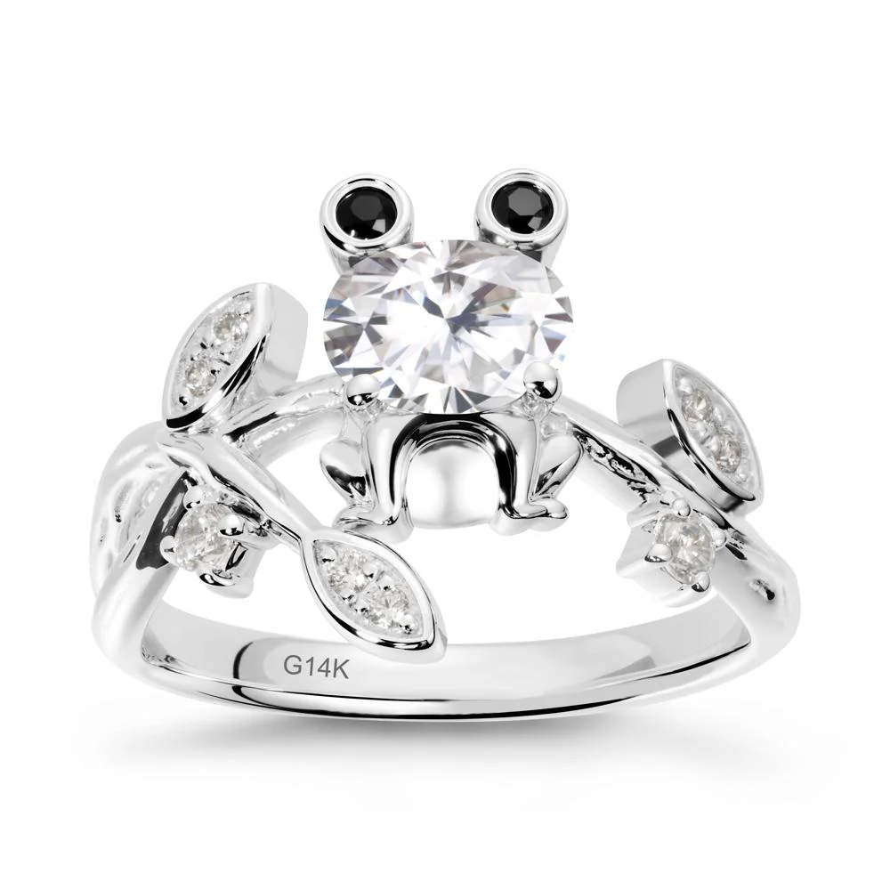 Moissanite Frog Ring with Twisting Leaves and Branches - Image 3