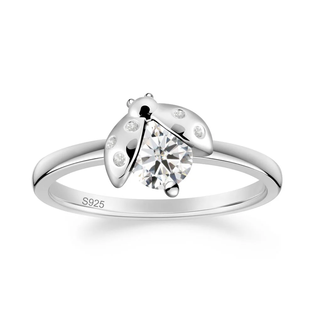 Moissanite Ladybug Ring - Image 2