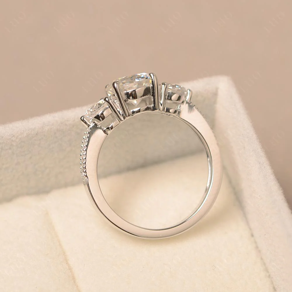 Moissanite 3 Stone Engagement Ring - Image 13