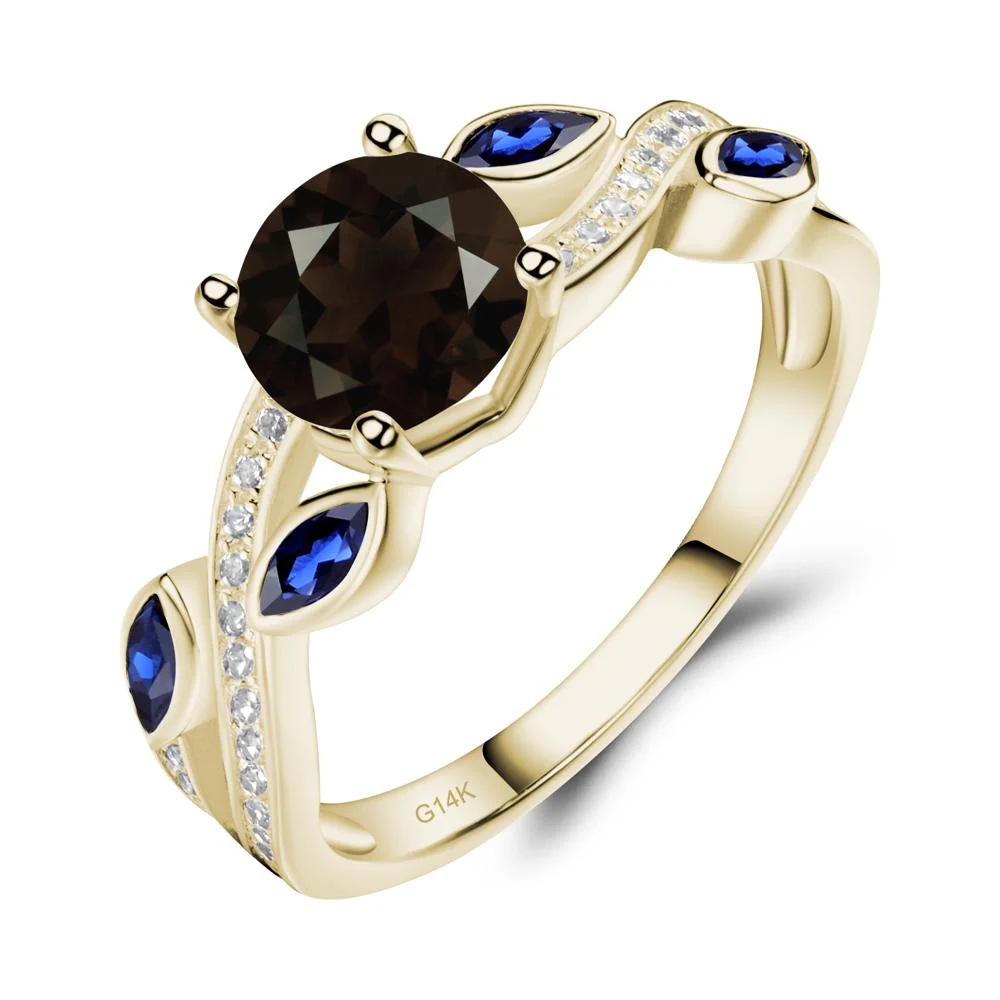 Smoky Quartz Leaf Engagement Ring - Image 3