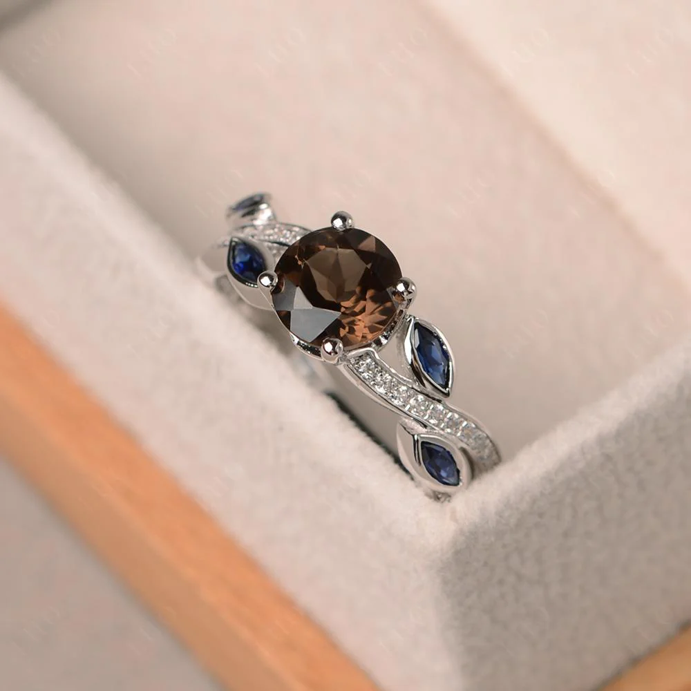 Smoky Quartz Leaf Engagement Ring - Image 30