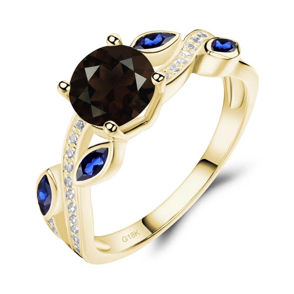 Smoky Quartz Leaf Engagement Ring - Image 5