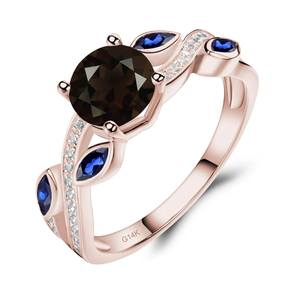 Smoky Quartz Leaf Engagement Ring - Image 6