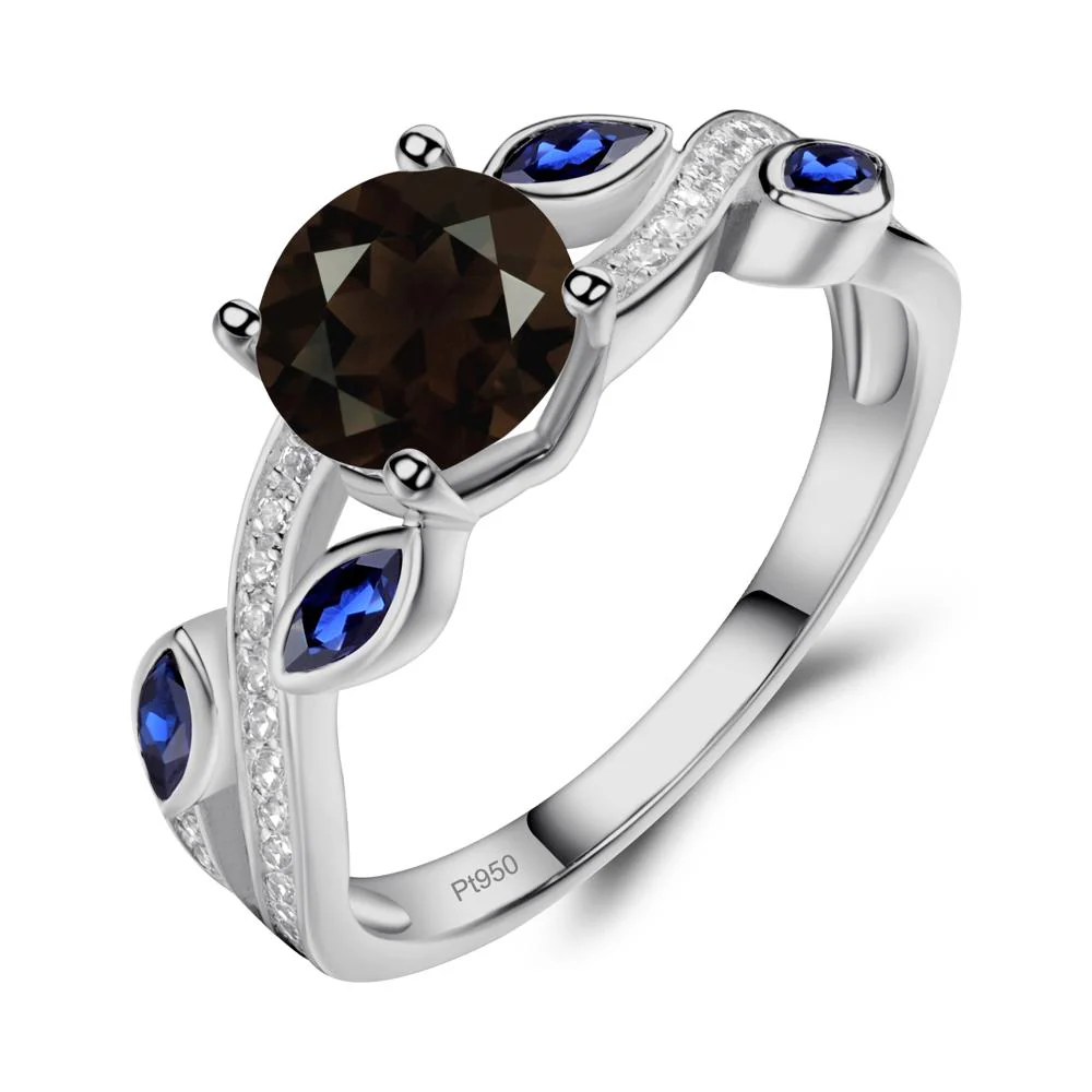 Smoky Quartz Leaf Engagement Ring - Image 7