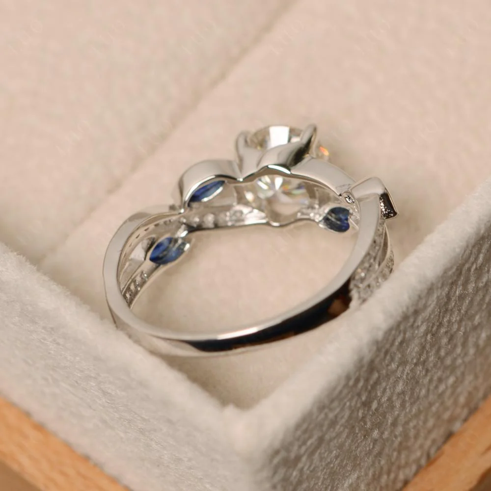 Moissanite Engagement Ring with Leaf - Image 31