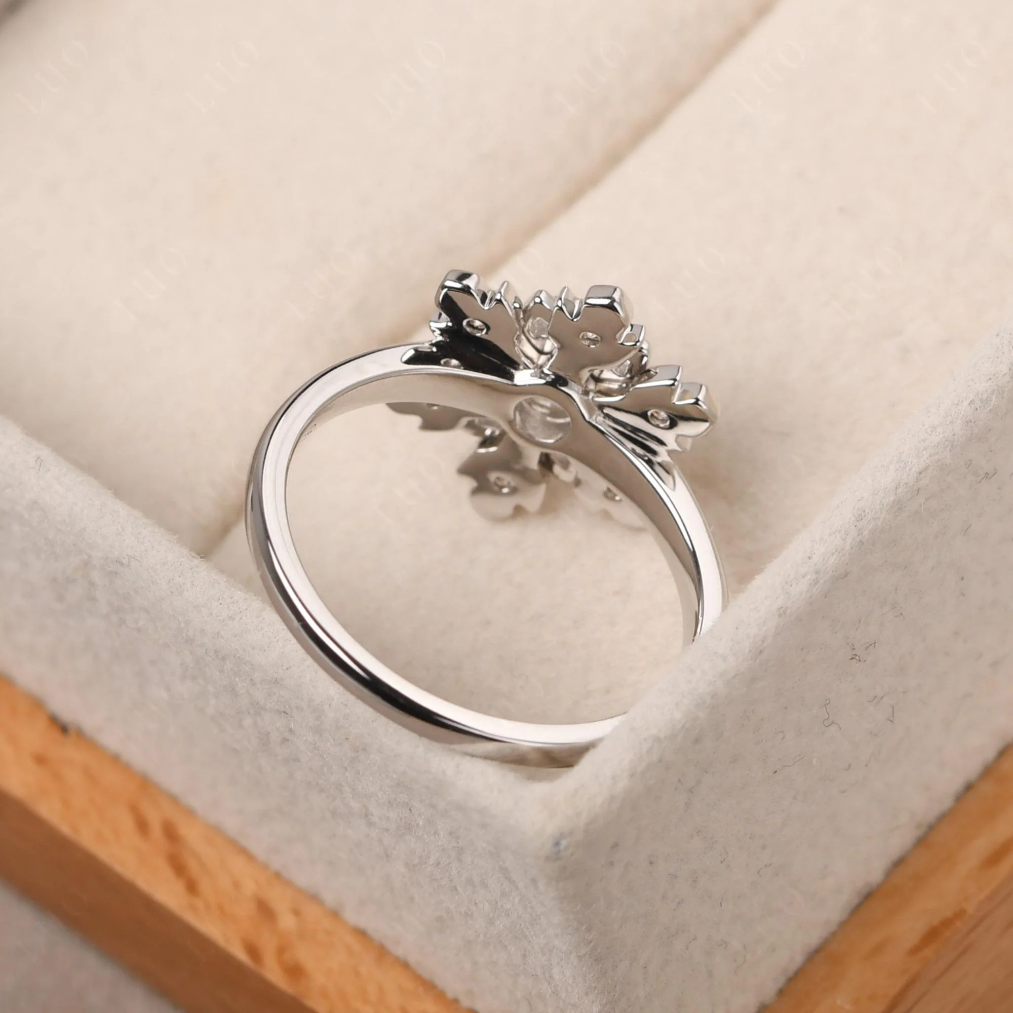 Cubic Zirconia Snowflake Engagement Ring - Image 12