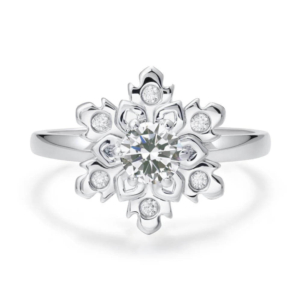 Cubic Zirconia Snowflake Engagement Ring - Image 5