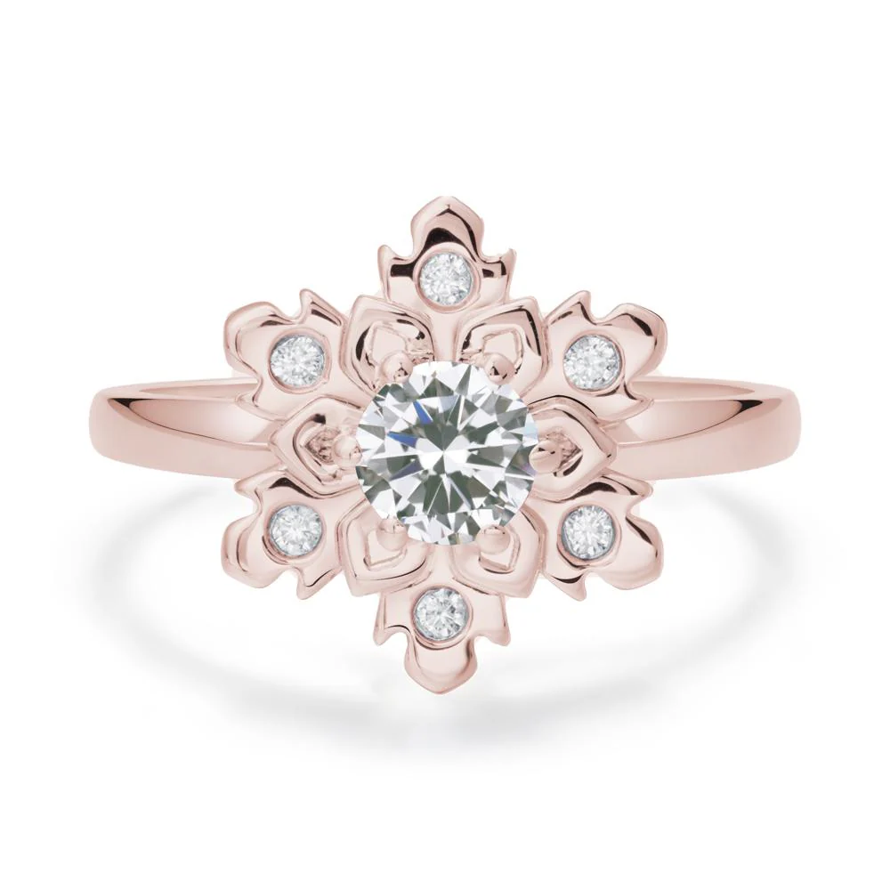 Cubic Zirconia Snowflake Engagement Ring - Image 8