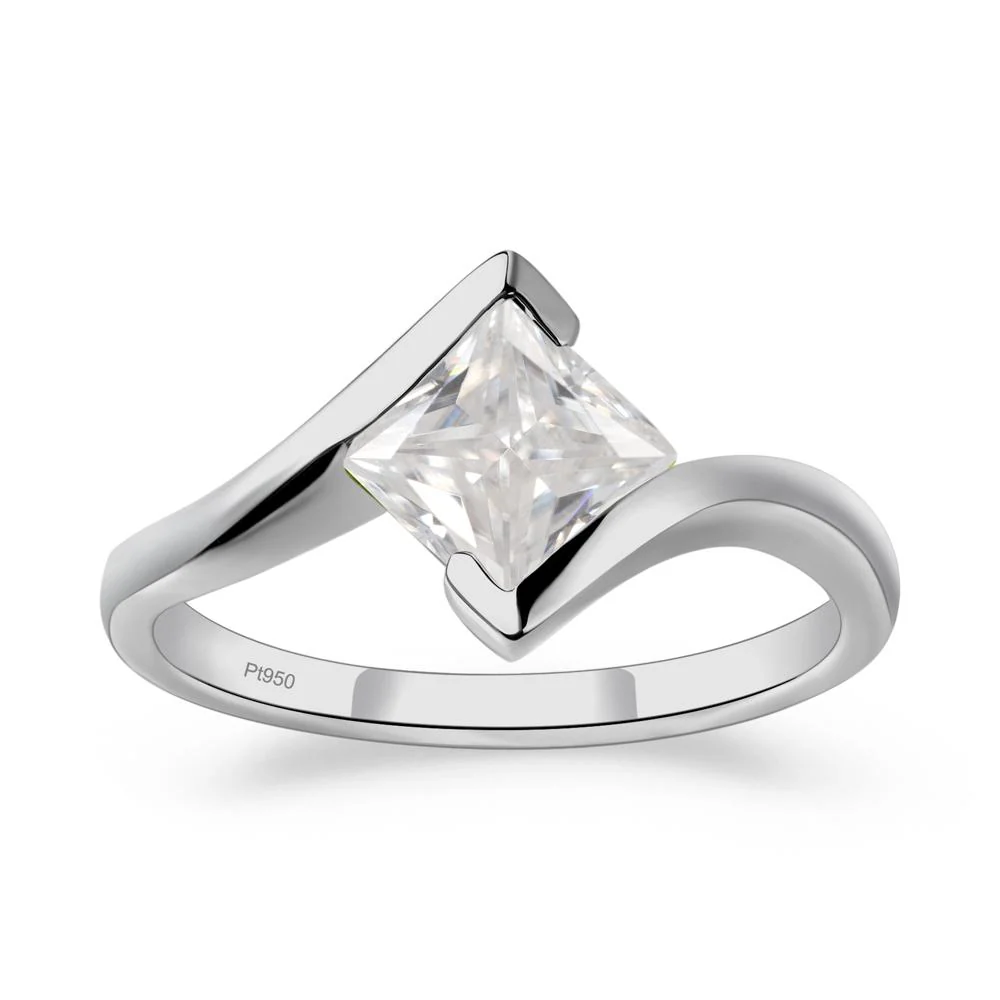 Moissanite Tension Engagement Ring - Image 8