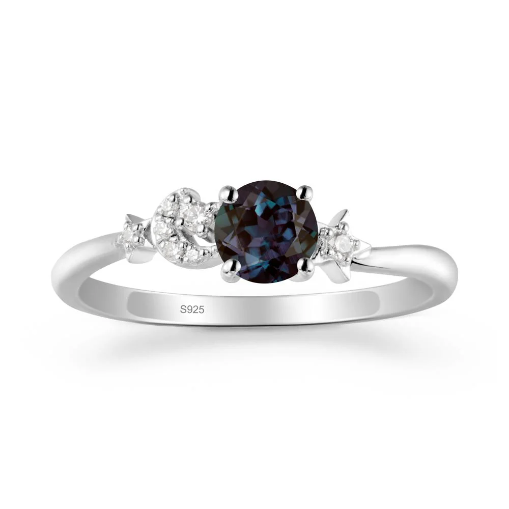 Moon and Pentacle Alexandrite Ring
