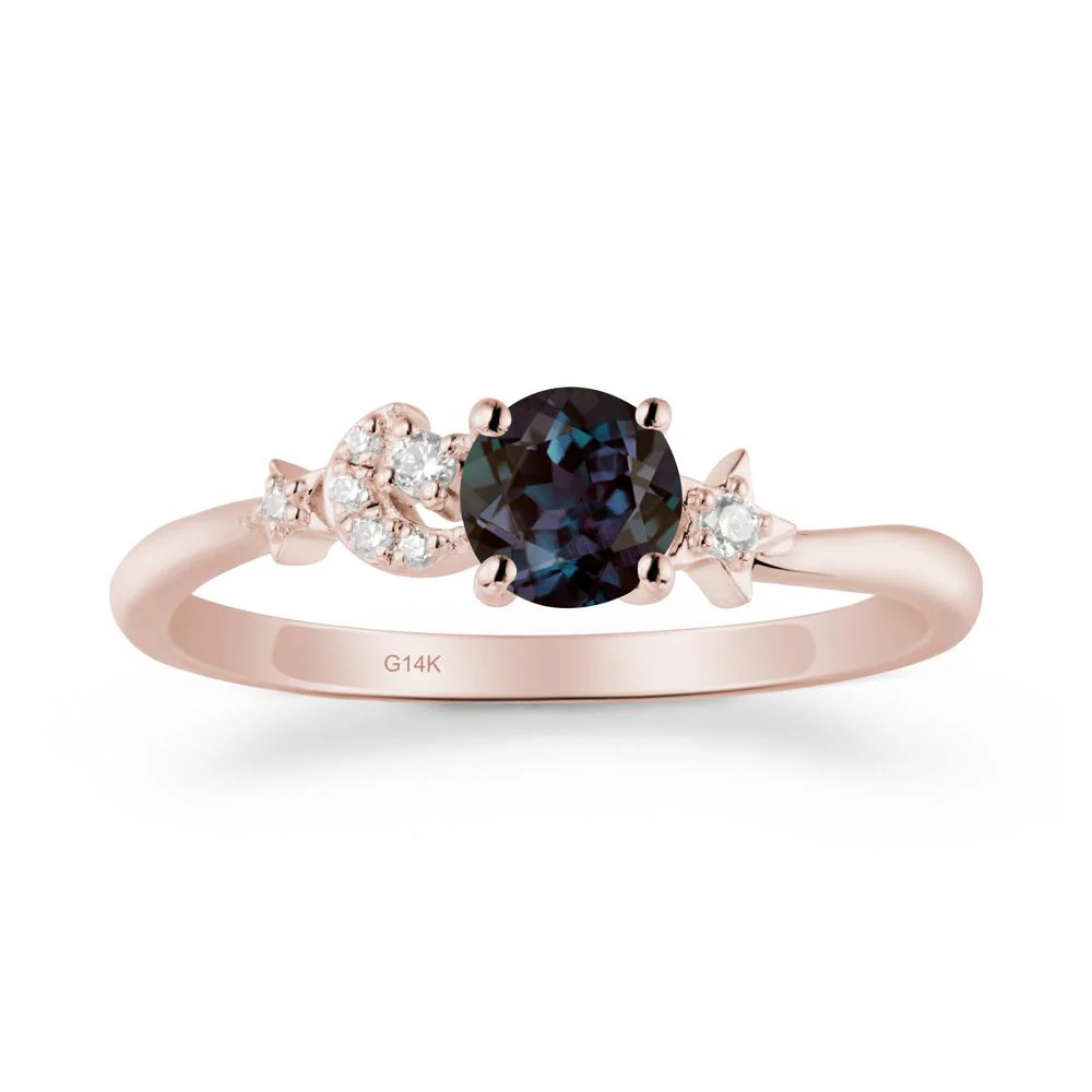 Moon and Pentacle Alexandrite Ring - Image 2