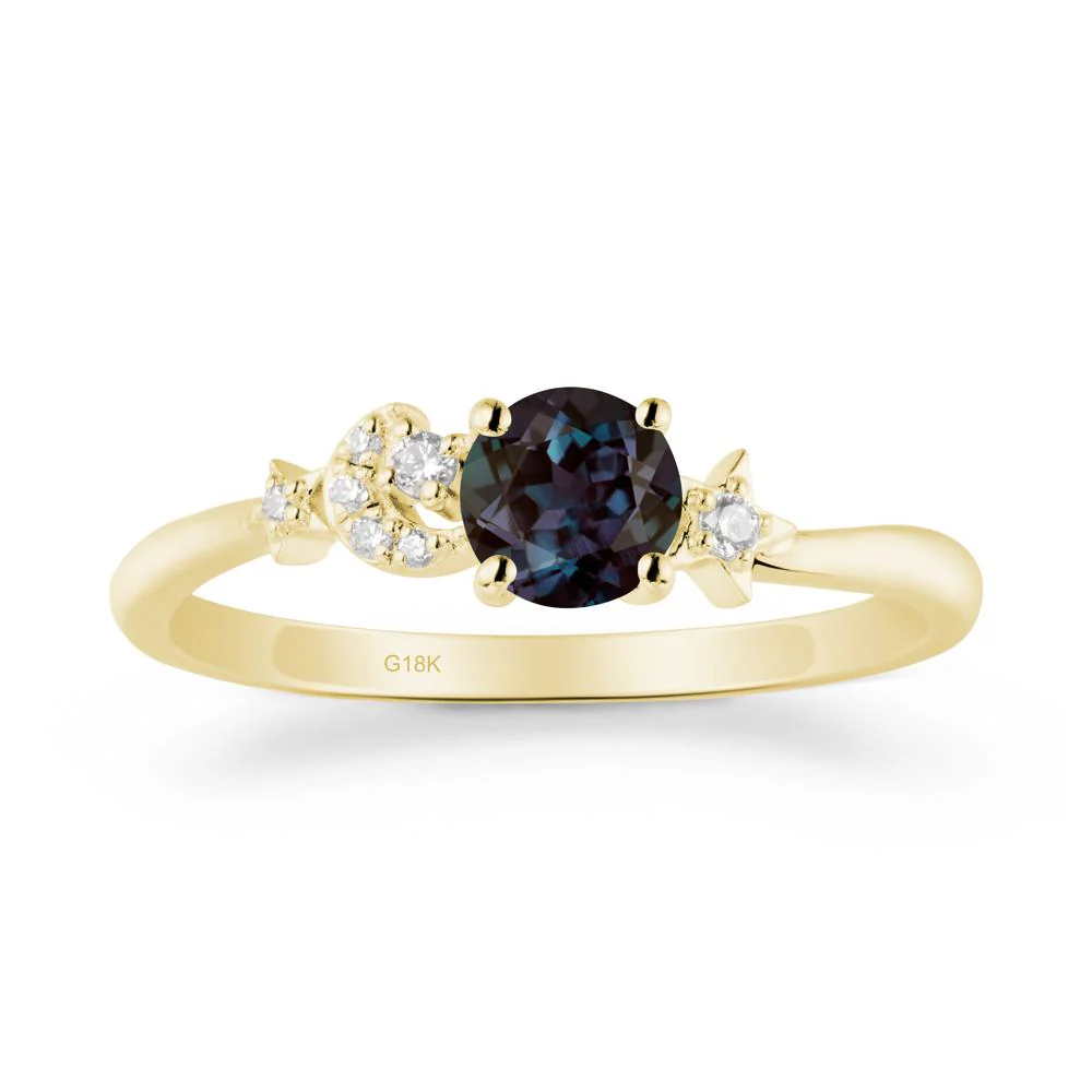 Moon and Pentacle Alexandrite Ring - Image 7