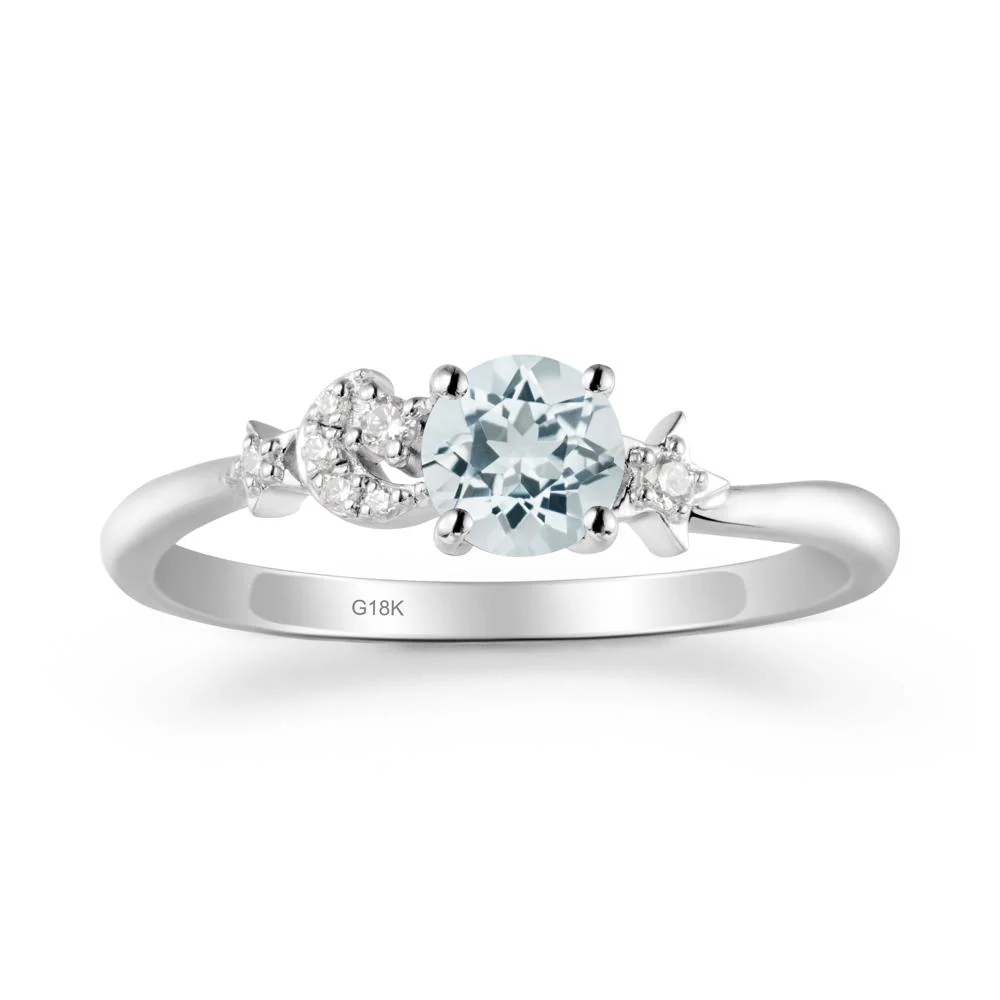 Moon and Pentacle Aquamarine Ring - Image 6