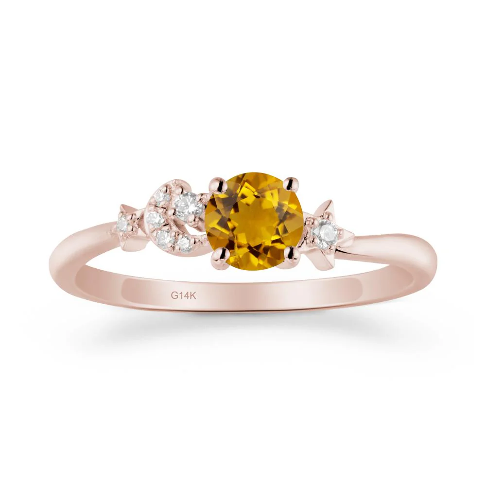 Moon and Pentacle Citrine Ring - Image 2