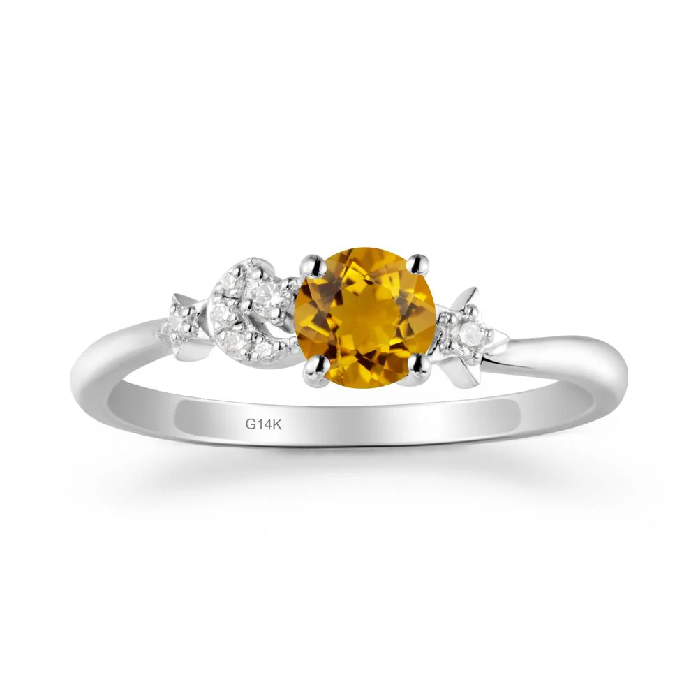 Moon and Pentacle Citrine Ring - Image 3