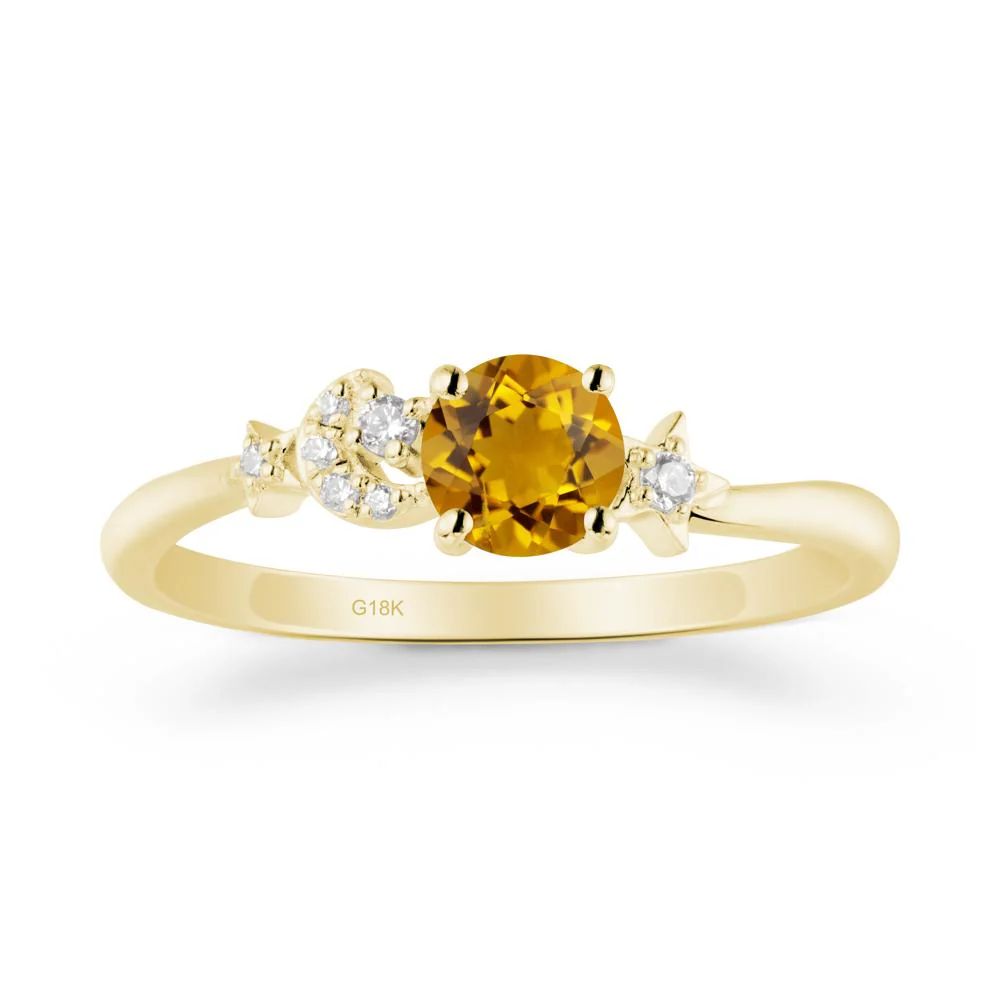 Moon and Pentacle Citrine Ring - Image 6