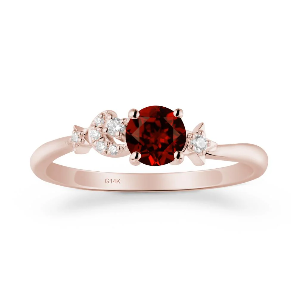 Moon and Pentacle Garnet Ring - Image 2