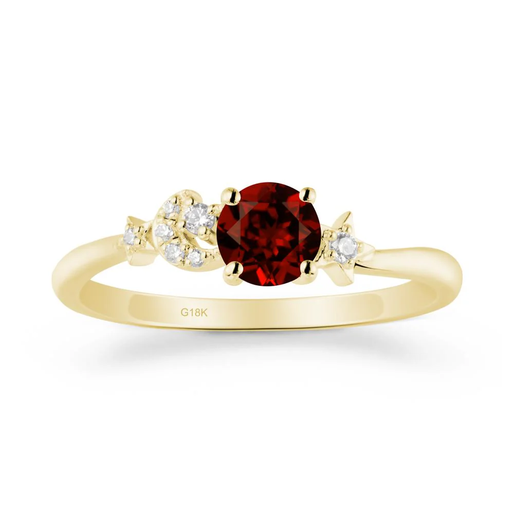 Moon and Pentacle Garnet Ring - Image 6