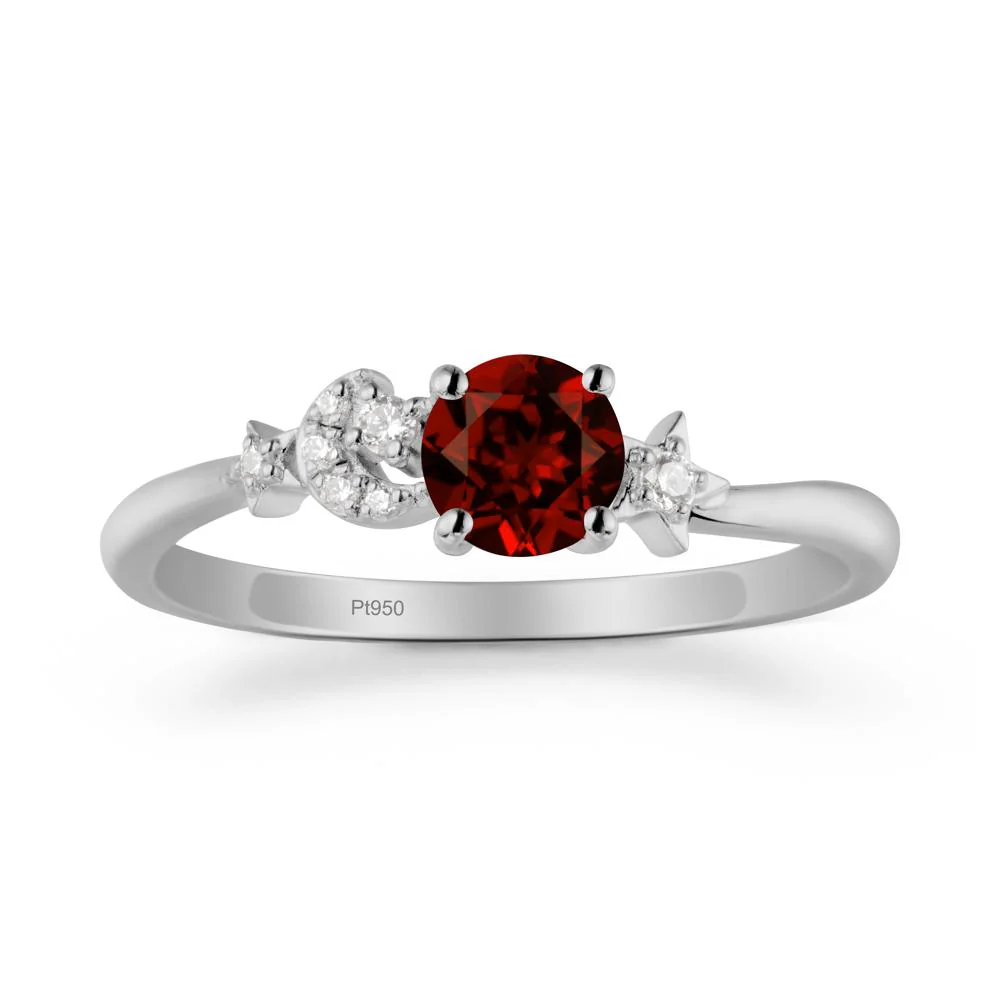 Moon and Pentacle Garnet Ring - Image 8