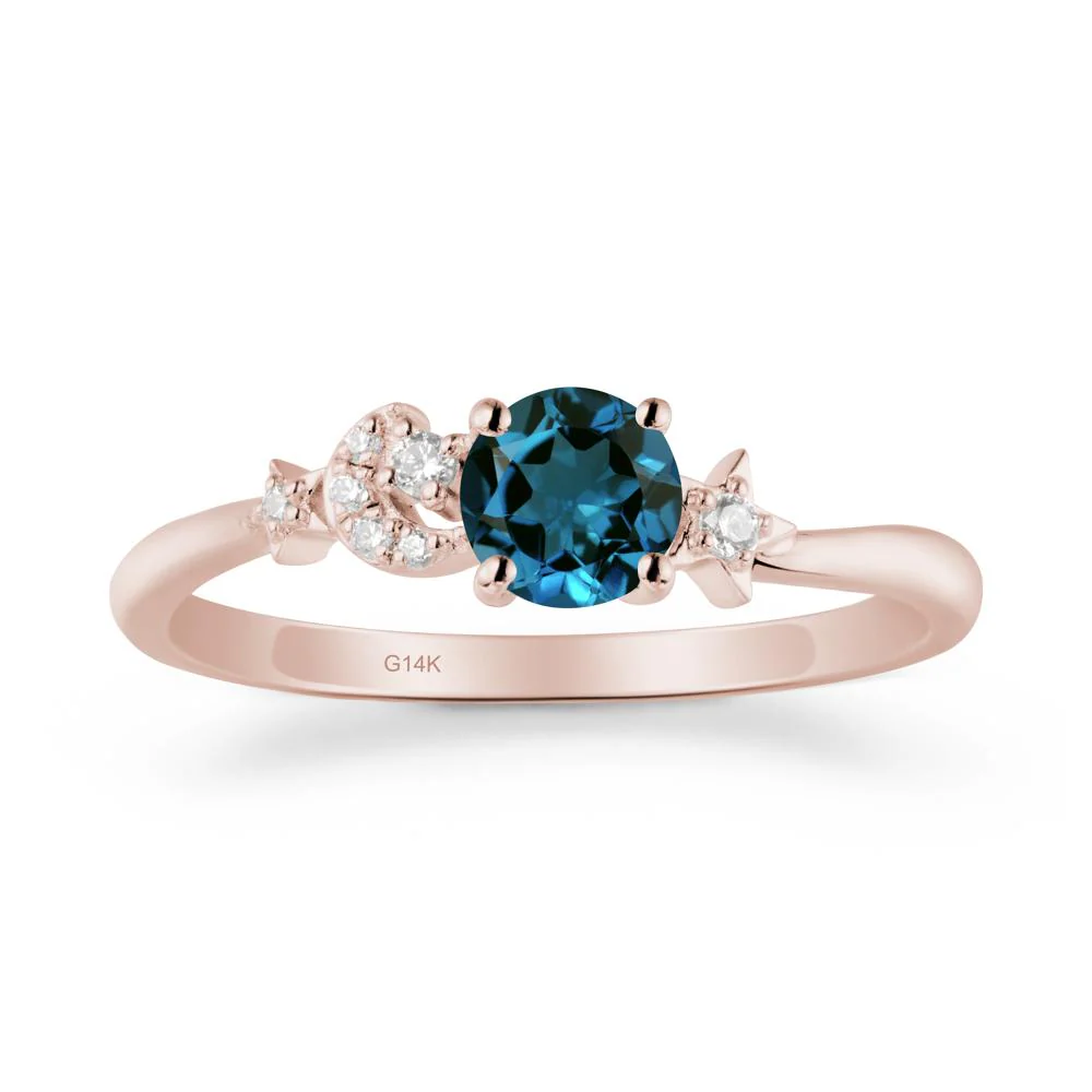 Moon and Pentacle London Blue Topaz Ring - Image 2