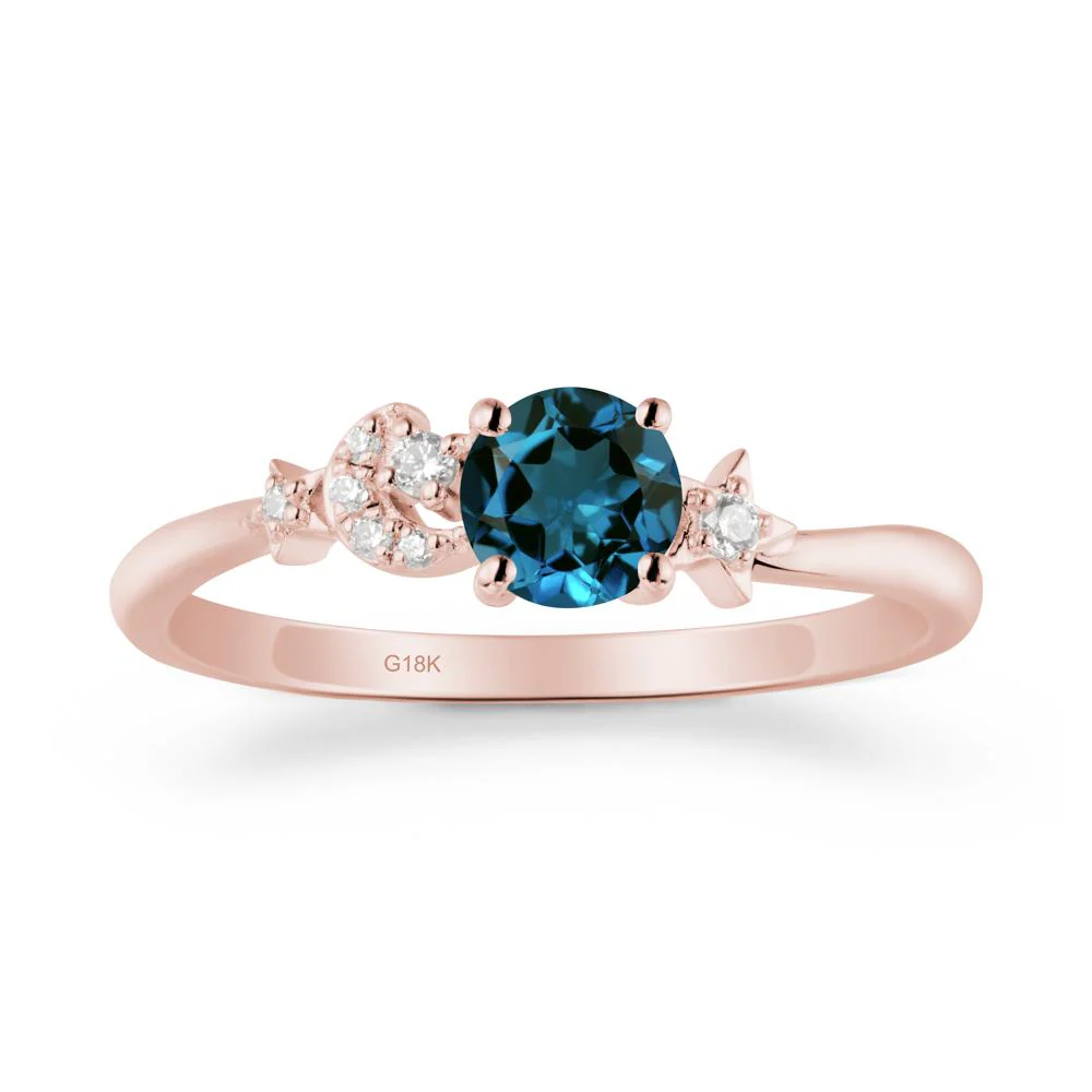 Moon and Pentacle London Blue Topaz Ring - Image 4
