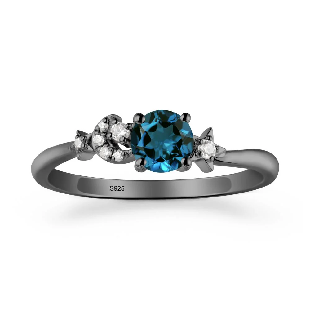 Moon and Pentacle London Blue Topaz Ring - Image 7