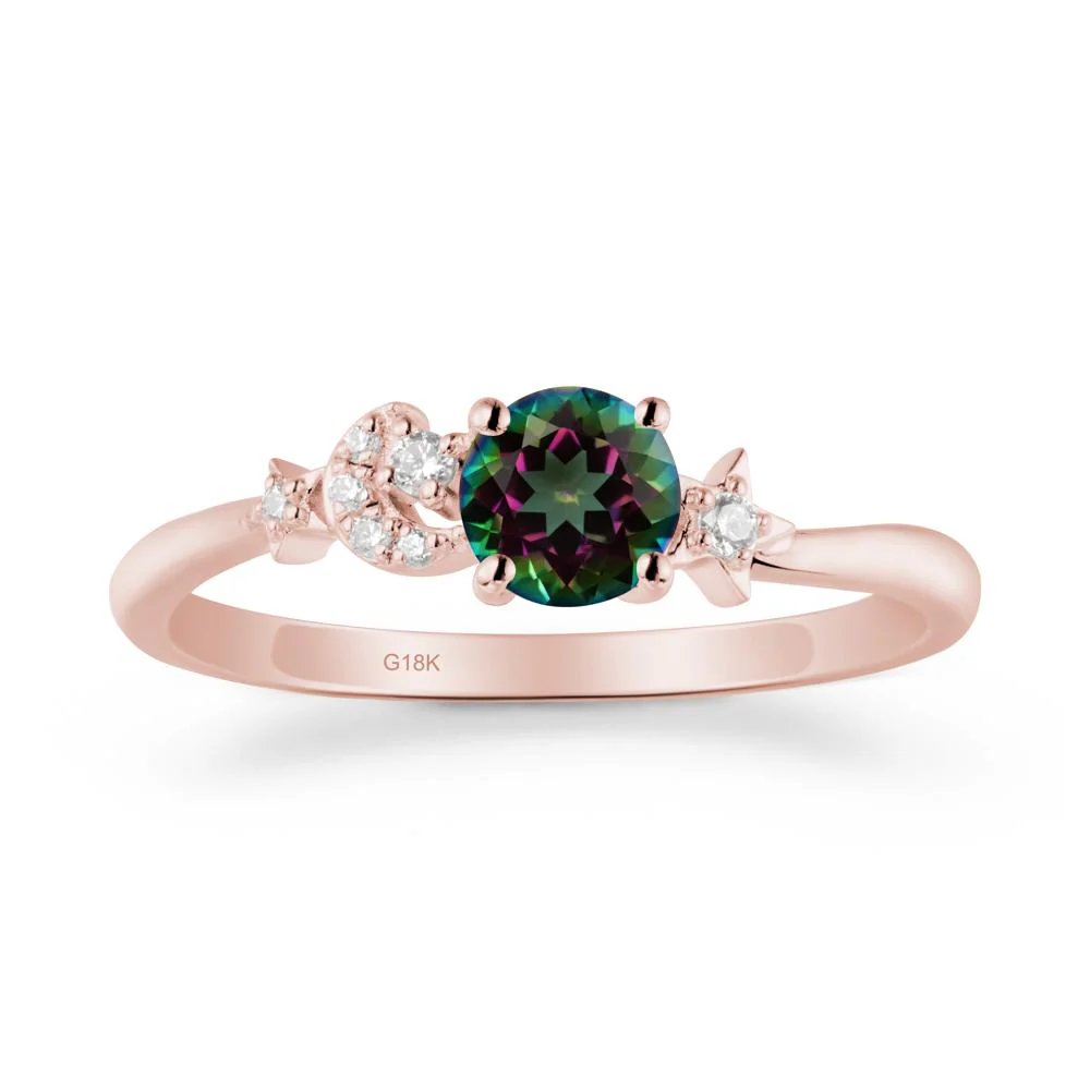 Moon and Pentacle Mystic Topaz Ring - Image 5