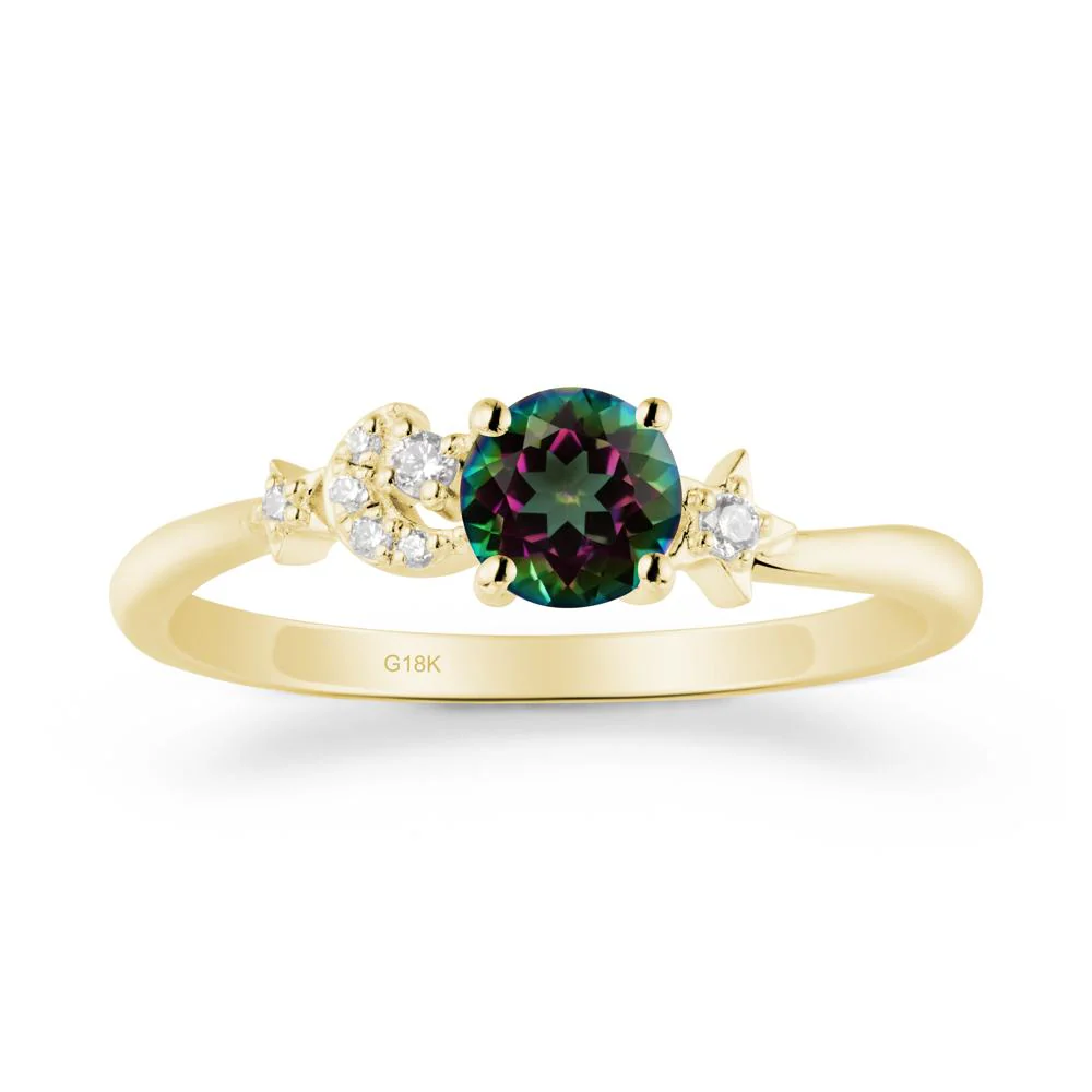 Moon and Pentacle Mystic Topaz Ring - Image 7