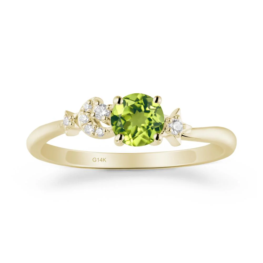 Moon and Pentacle Peridot Ring - Image 3