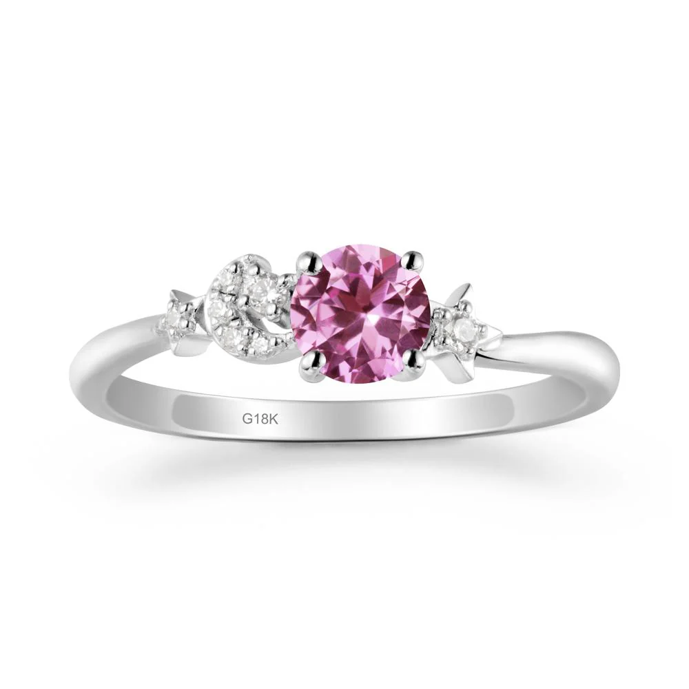 Moon and Pentacle Pink Sapphire Ring - Image 5