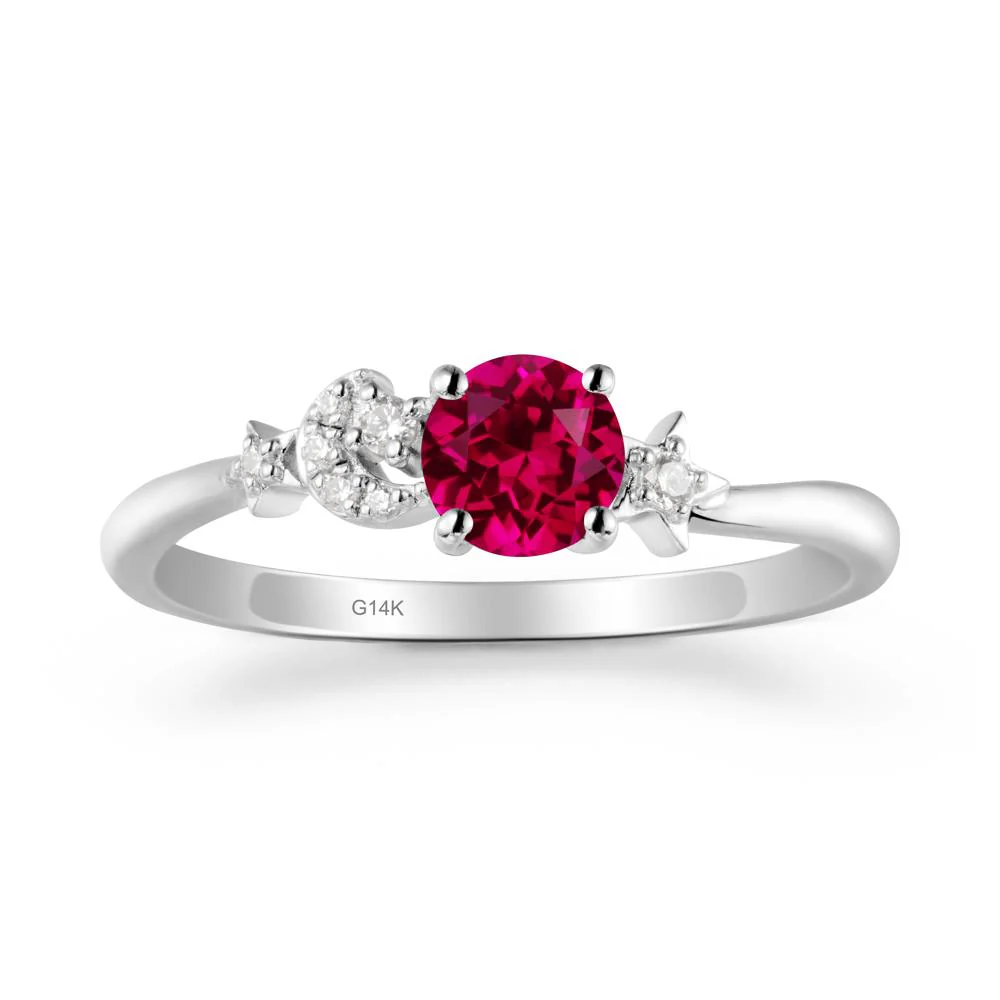 Moon and Pentacle Ruby Ring - Image 2