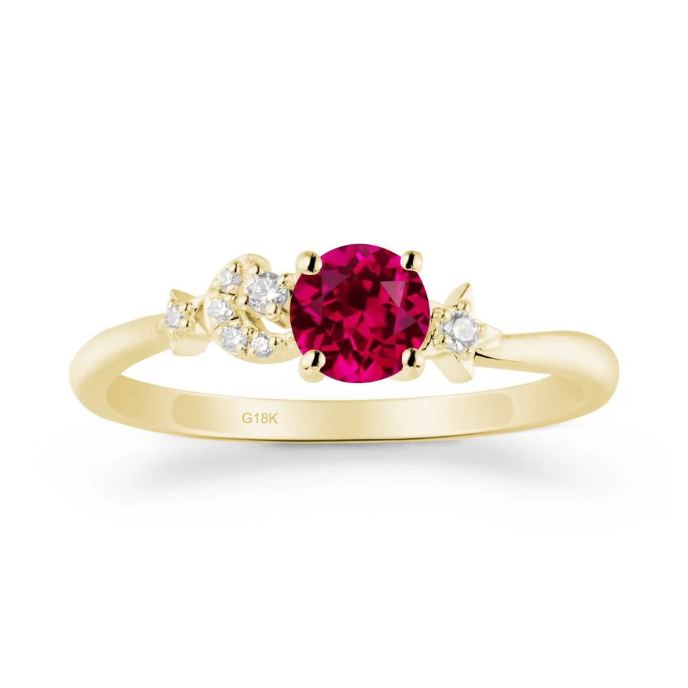 Moon and Pentacle Ruby Ring - Image 6