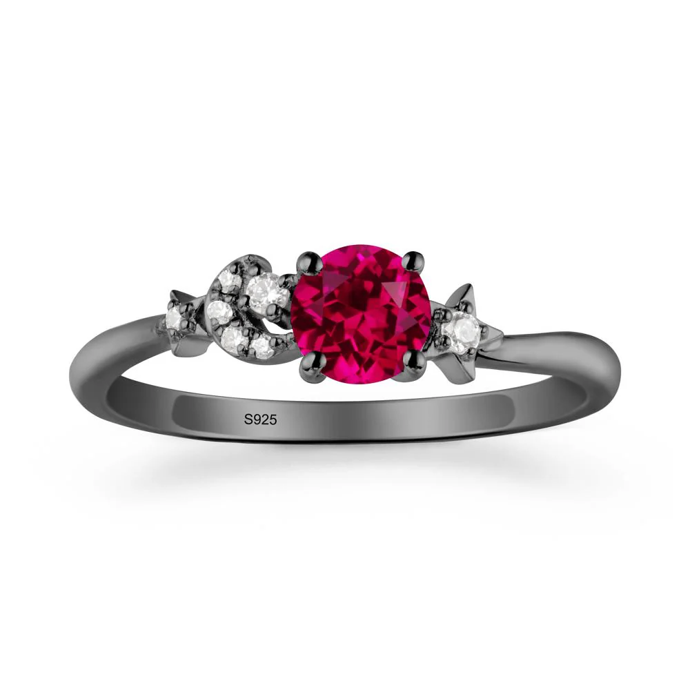 Moon and Pentacle Ruby Ring - Image 7