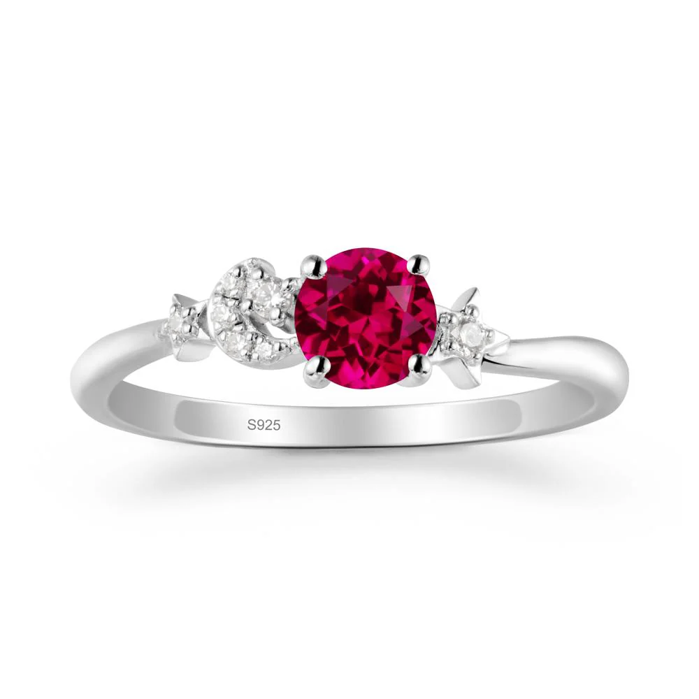 Moon and Pentacle Ruby Ring - Image 9