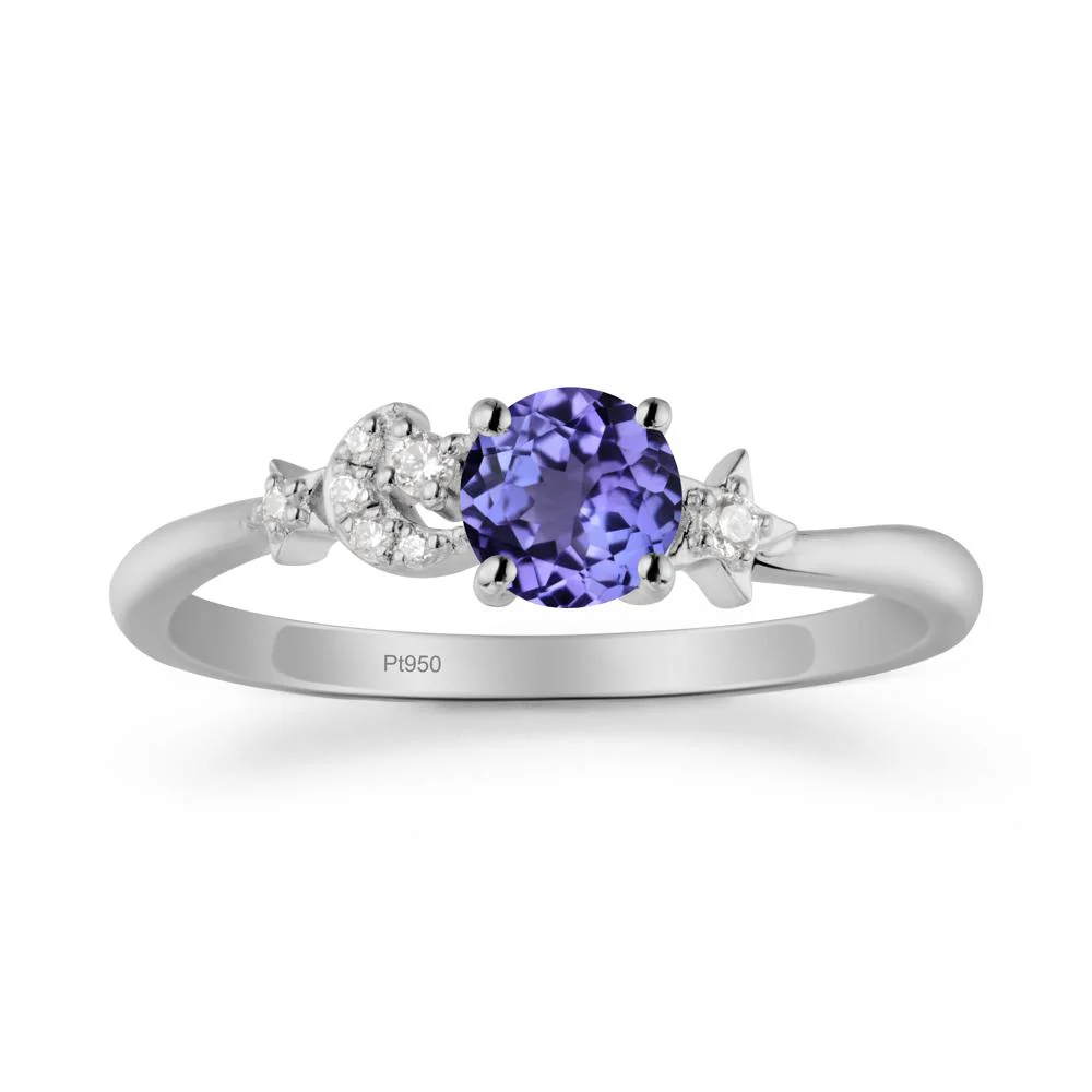 Moon and Pentacle Tanzanite Ring
