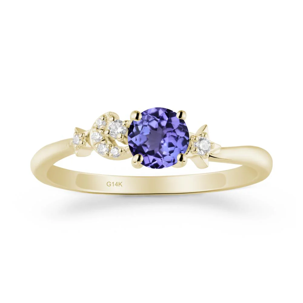 Moon and Pentacle Tanzanite Ring - Image 4