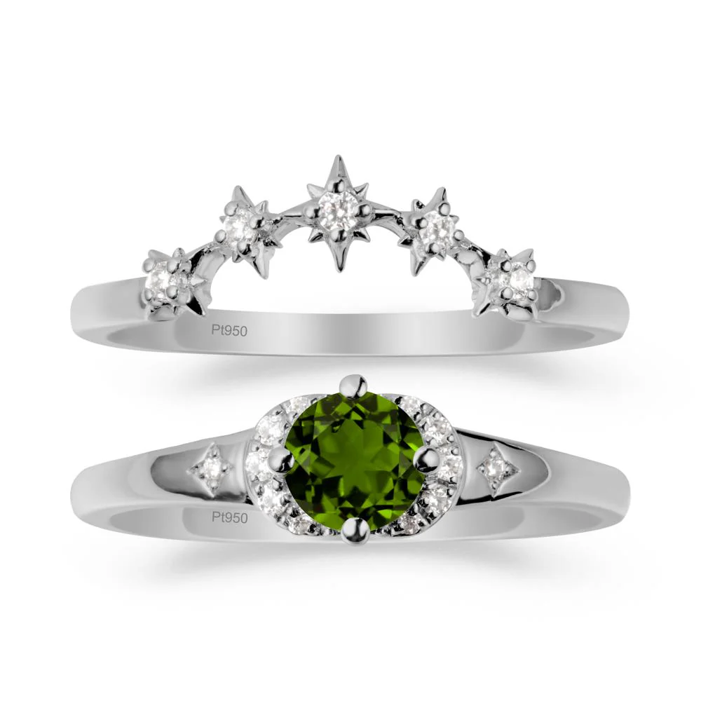 Moon and Star Diopside Celestial Ring Set - Image 8