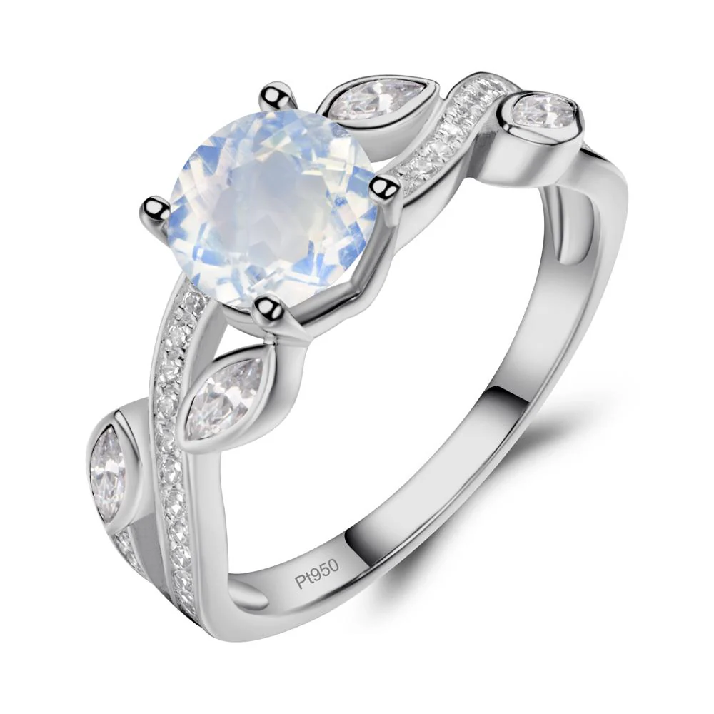 Moonstone Leaf Engagement Ring - Image 3