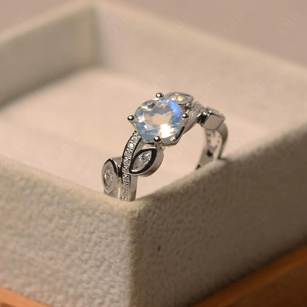 Moonstone Leaf Engagement Ring - Image 30