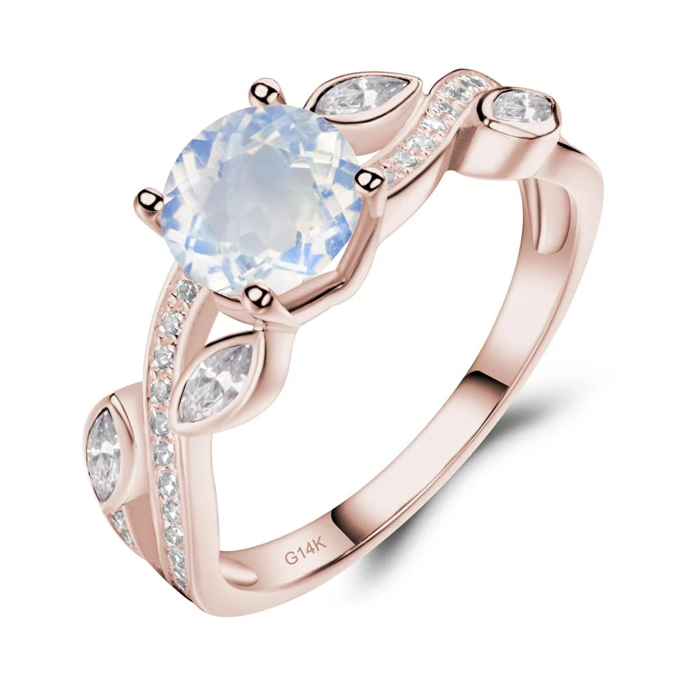 Moonstone Leaf Engagement Ring - Image 6